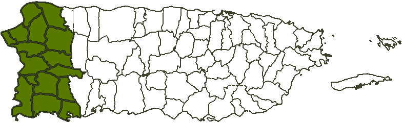Mapa Área Oeste Puerto Rico
